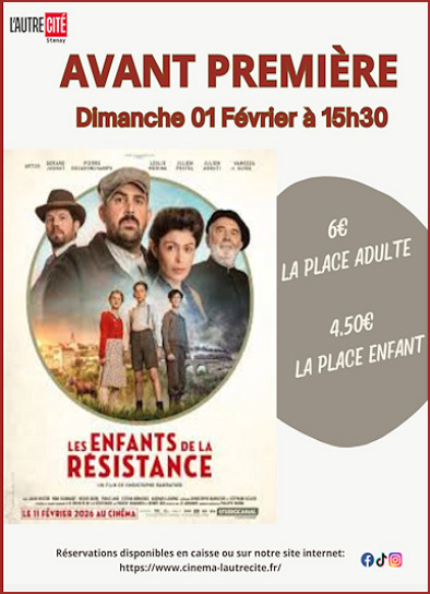 Les enfants de la Résistance le 1er février au cinéma de Stenay à 15 h 30